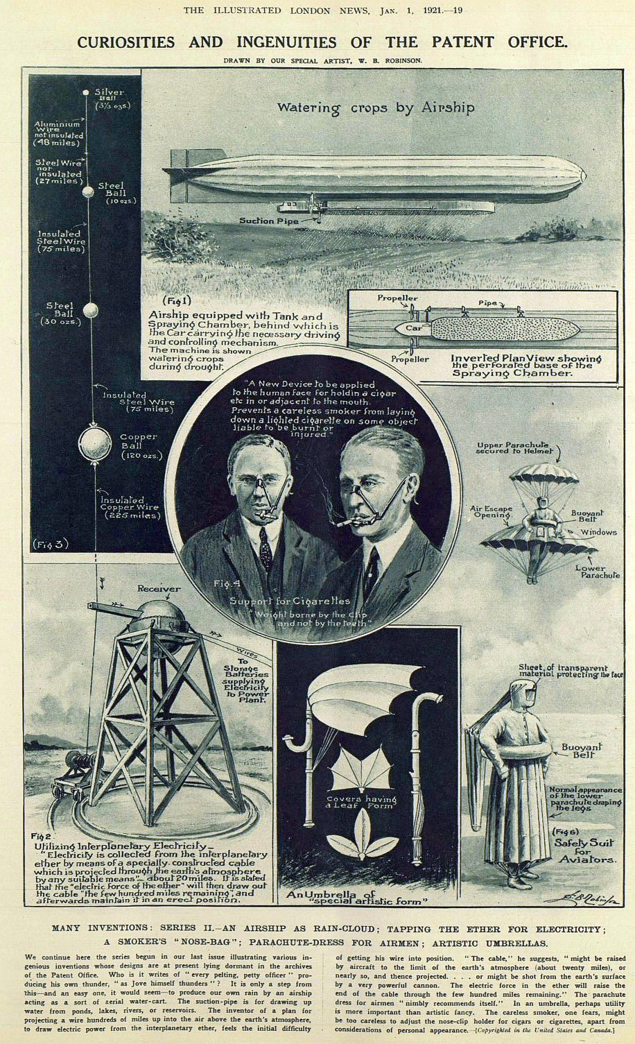 1921 watering crops by airship patent